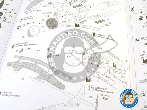 Image 12: Focke-Wulf Fw 190 Würger D-9 Jabo | Airplane kit in 1/32 scale manufactured by Hasegawa (ref. 08223)