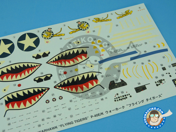 Image 6: Curtiss P-40 Warhawk E / K | Airplane kit in 1/32 scale manufactured by Hasegawa (ref. 08226)