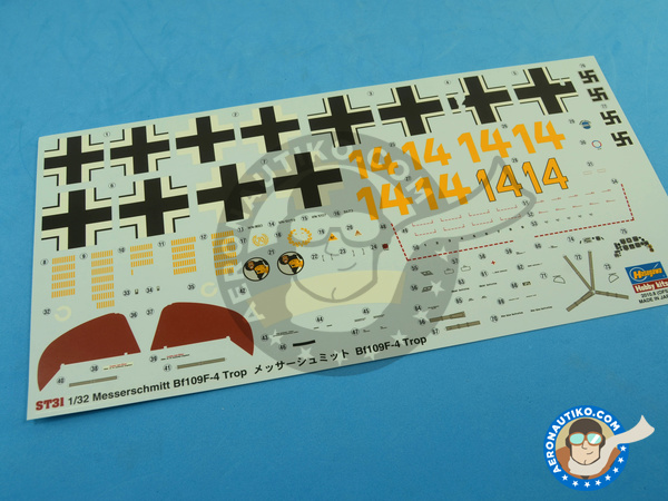 Image 6: Messerschmitt Bf 109 F-4 Trop | Airplane kit in 1/32 scale manufactured by Hasegawa (ref. 08881)