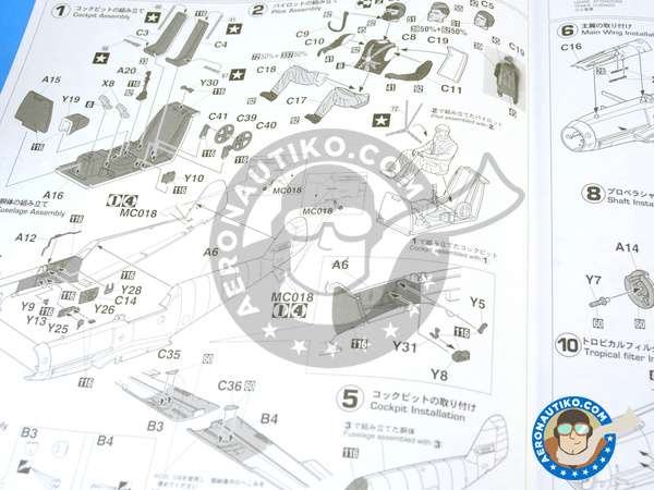 Image 8: Messerschmitt Bf 109 F-4 Trop | Airplane kit in 1/32 scale manufactured by Hasegawa (ref. 08881)