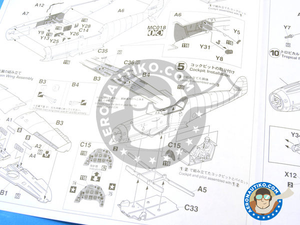Image 9: Messerschmitt Bf 109 F-4 Trop | Airplane kit in 1/32 scale manufactured by Hasegawa (ref. 08881)