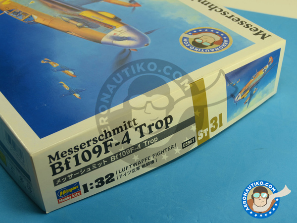 Image 13: Messerschmitt Bf 109 F-4 Trop | Airplane kit in 1/32 scale manufactured by Hasegawa (ref. 08881)