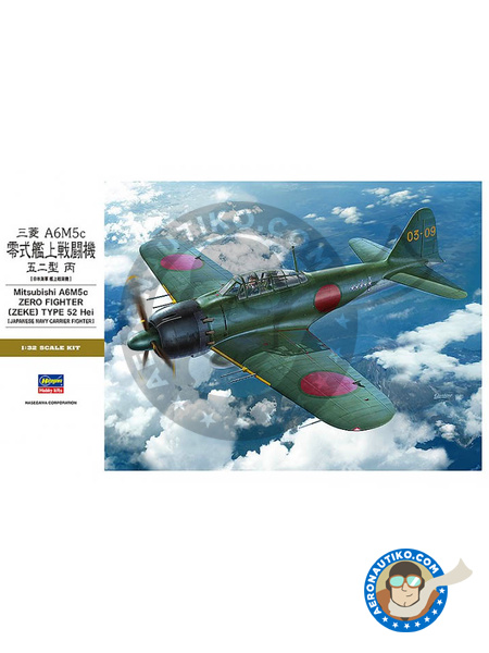 Mitsubishi A6m Zero 5c Zeke Type 52 Airplane Kit In 132 Scale Manufactured By Hasegawa Ref 08884 - 