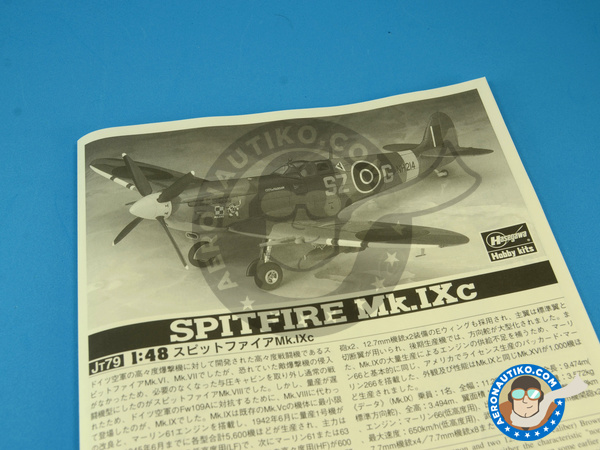 Image 2: Supermarine Spitfire Mk. IXc | Airplane kit in 1/48 scale manufactured by Hasegawa (ref. 09079)