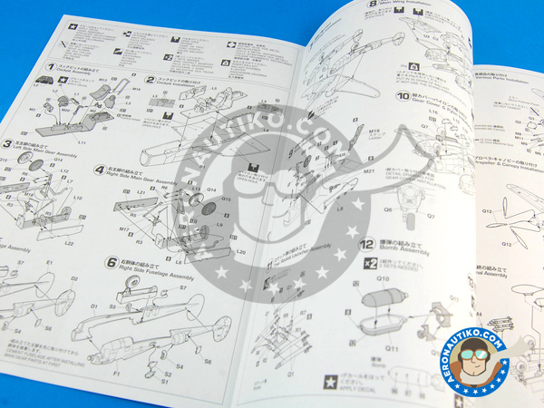 Image 7: Lockheed P-38 Lightning J | Airplane kit in 1/48 scale manufactured by Hasegawa (ref. 09101)