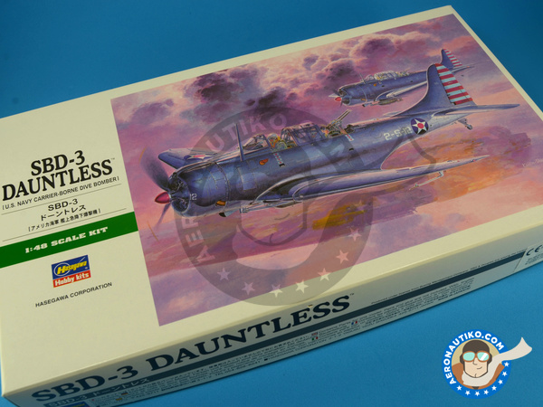 Image 1: Douglas SBD Dauntless 3 | Airplane kit in 1/48 scale manufactured by Hasegawa (ref. 09119)