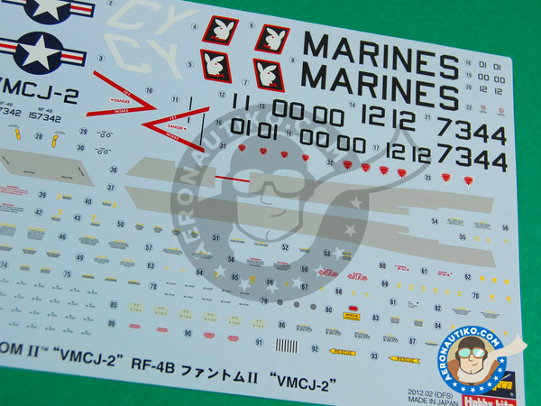 Image 6: McDonnell Douglas F-4 Phantom II VMCJ-2 | Airplane kit in 1/48 scale manufactured by Hasegawa (ref. 09973)