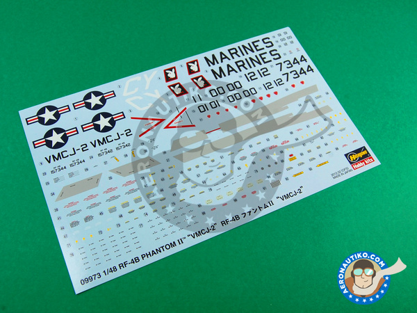 Image 8: McDonnell Douglas F-4 Phantom II VMCJ-2 | Airplane kit in 1/48 scale manufactured by Hasegawa (ref. 09973)