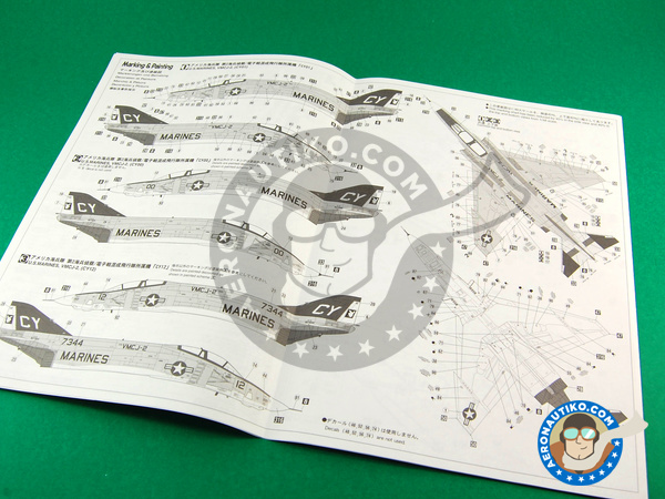 Image 11: McDonnell Douglas F-4 Phantom II VMCJ-2 | Airplane kit in 1/48 scale manufactured by Hasegawa (ref. 09973)