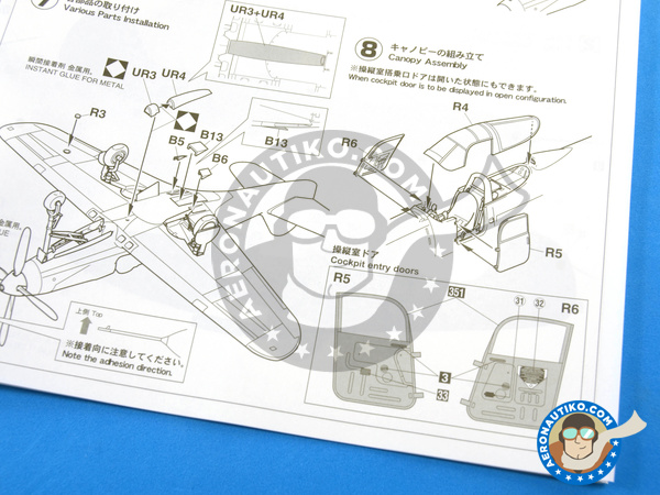 Image 11: Bell P-39 Airacobra Q | Airplane kit in 1/48 scale manufactured by Hasegawa (ref. 09974)