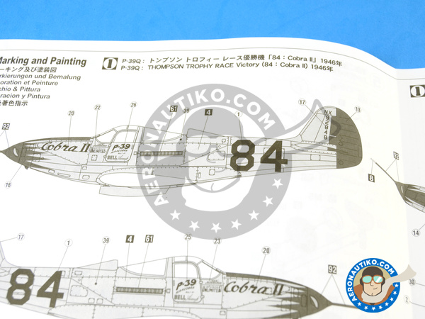 Image 13: Bell P-39 Airacobra Q | Airplane kit in 1/48 scale manufactured by Hasegawa (ref. 09974)