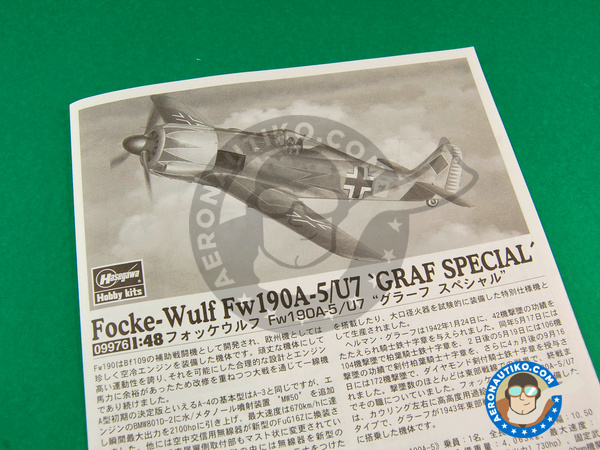 Image 2: Focke-Wulf Fw 190 Würger A-5 / U7 Graf Special | Airplane kit in 1/48 scale manufactured by Hasegawa (ref. 09976)
