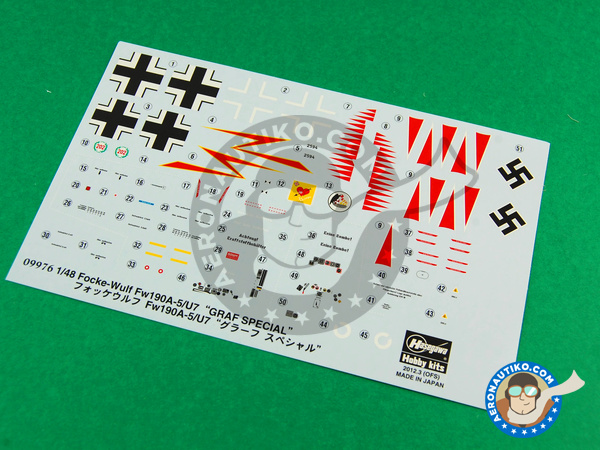 Image 8: Focke-Wulf Fw 190 Würger A-5 / U7 Graf Special | Airplane kit in 1/48 scale manufactured by Hasegawa (ref. 09976)