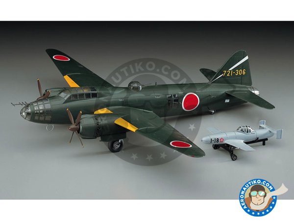 Image 1: Mitsubishi G4M2E Type 1 "Betty" Model 24 Tei w/MXY7 Ohka Model 11 | Airplane kit in 1/72 scale manufactured by Hasegawa (ref. E20)
