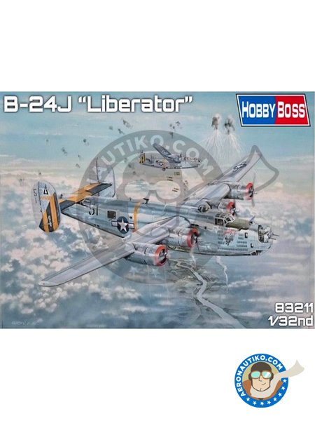 Hobby Boss Airplane Kit 1 32 Scale B 24j Liberator Us7 Photo Etched Parts Plastic Parts Rubber Parts Water Slide Decals And Assembly Instructions Ref 211 Aircraft Scale Model Kits 1 32 Scale Aeronautiko