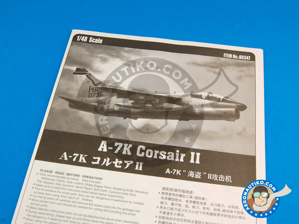 Image 8: Ling-Temco-Vought A-7 Corsair II A-7K | Airplane kit in 1/48 scale manufactured by Hobby Boss (ref. HBOSS-80347)