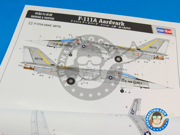 Image 4: General Dynamics F-111 Aardvark A | Airplane kit in 1/48 scale manufactured by Hobby Boss (ref. HBOSS-80348)