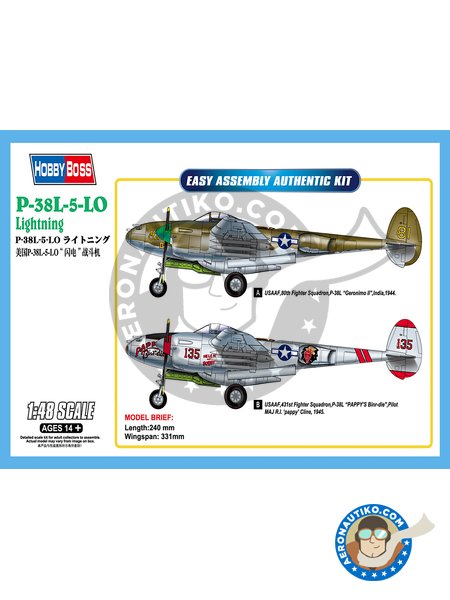 P-38L-5-L0 Lightning | Airplane kit in 1/48 scale manufactured by Hobby Boss (ref. HBOSS-85805) image