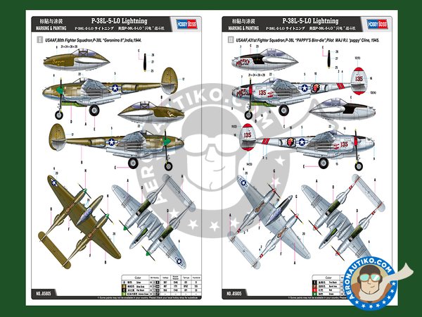 Image 4: P-38L-5-L0 Lightning | Airplane kit in 1/48 scale manufactured by Hobby Boss (ref. HBOSS-85805)