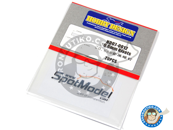 Image 1: Rivet head 0.6mm | Detail manufactured by Hobby Design (ref. HD07-0012)