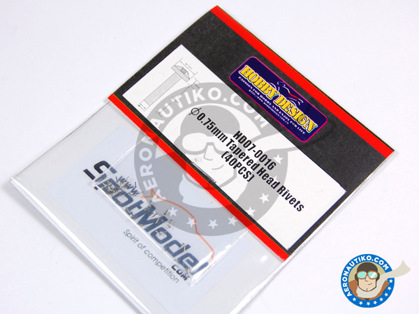 Image 1: Tapered head rivets 0.75mm | Detail manufactured by Hobby Design (ref. HD07-0016)