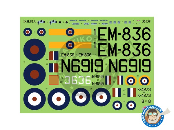 Image 6: DH. 82A "Tiger Moth" with bombs | Maqueta de avión en escala 1/32 fabricado por ICM (ref. 32038)