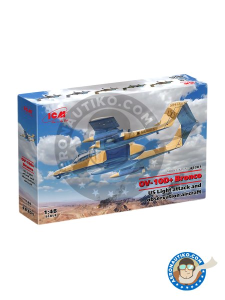 North American OV-10D+ "Bronco" | Airplane kit in 1/48 scale manufactured by ICM (ref. 48301) image