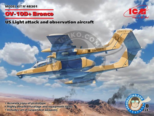 Image 1: North American OV-10D+ "Bronco" | Airplane kit in 1/48 scale manufactured by ICM (ref. 48301)
