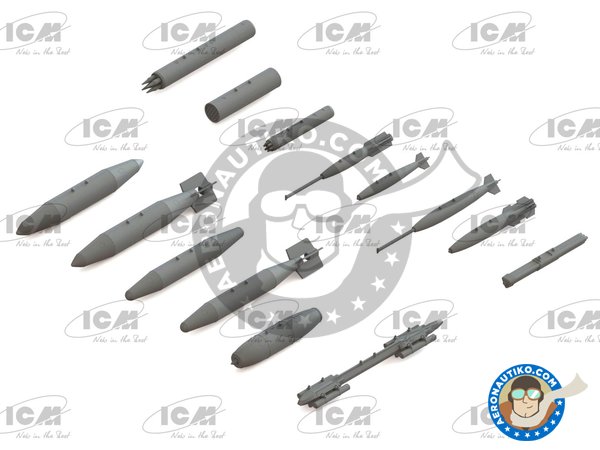 Image 2: US Aviation Armament | Bombs in 1/48 scale manufactured by ICM (ref. 48406)