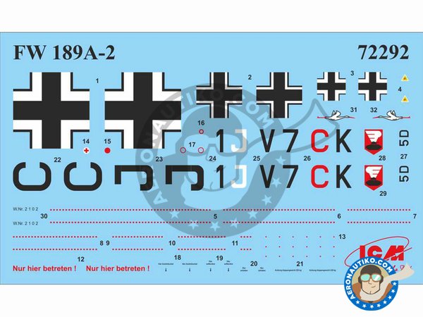 Image 9: Focke Wulf Fw 189A-2 | Airplane kit in 1/72 scale manufactured by ICM (ref. 72292)