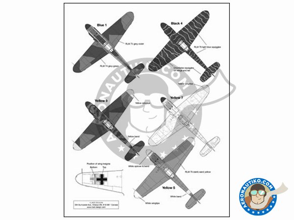 Image 2: Messerschmitt Bf-109F | Decals in 1/48 scale manufactured by ILIAD DESING (ref. 48017)