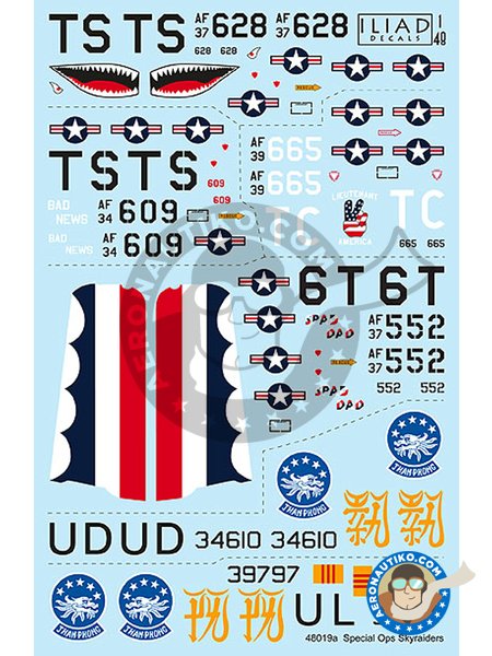 Special OPs "Skyraiders" | Decals in 1/48 scale manufactured by ILIAD DESING (ref. 48019a) image