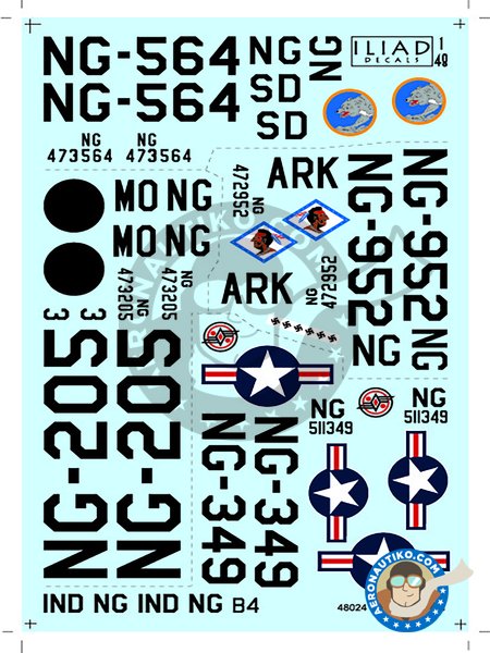 North American P-51D "Mustang" Air National Guard | Decals in 1/48 scale manufactured by ILIAD DESING (ref. 48024) image