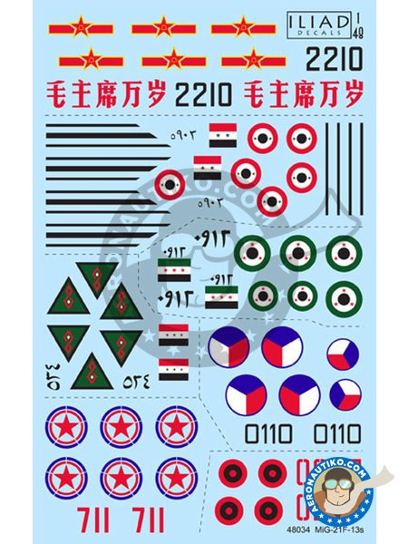 MiG-21F-13s | Decals in 1/48 scale manufactured by ILIAD DESING (ref. 48034) image