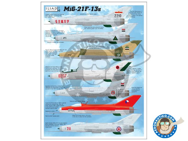 Image 2: MiG-21F-13s | Calcas de agua en escala 1/48 fabricado por ILIAD DESING (ref. 48034)