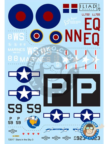 Stars in the Sky (3) | Decals in 1/72 scale manufactured by ILIAD DESING (ref. 72017) image