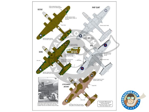 Image 2: North American B-25 B, C & D | Decals in 1/72 scale manufactured by ILIAD DESING (ref. 72019)