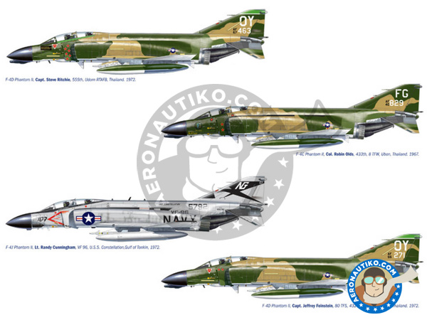 Image 1: McDonnell Douglas F-4 Phantom II C / D / J | Maqueta de avión en escala 1/72 fabricado por Italeri (ref. 1373)