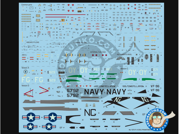 Image 6: McDonnell Douglas F-4 Phantom II C / D / J | Maqueta de avión en escala 1/72 fabricado por Italeri (ref. 1373)