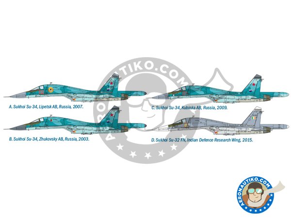 Image 3: Sukhoi SU-34/SU-32FN | Airplane kit in 1/72 scale manufactured by Italeri (ref. 1379)