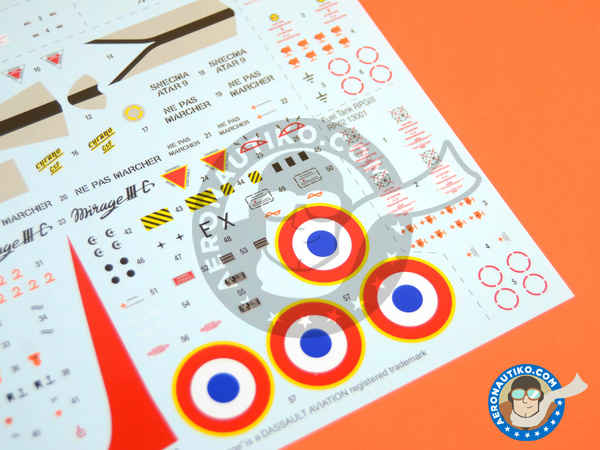 Image 13: Dassault Mirage III C | Airplane kit in 1/32 scale manufactured by Italeri (ref. 2505)