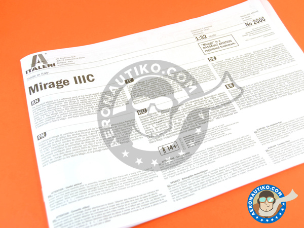 Image 18: Dassault Mirage III C | Airplane kit in 1/32 scale manufactured by Italeri (ref. 2505)