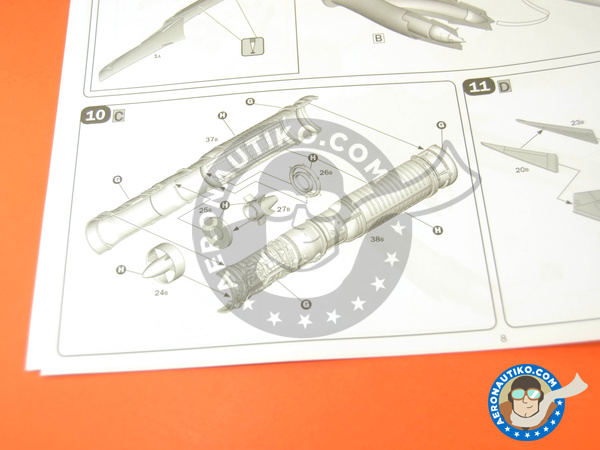 Image 21: Dassault Mirage III C | Airplane kit in 1/32 scale manufactured by Italeri (ref. 2505)