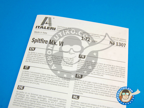 Image 2: Supermarine Spitfire Mk. VI | Airplane kit in 1/72 scale manufactured by Italeri (ref. ITA1307)