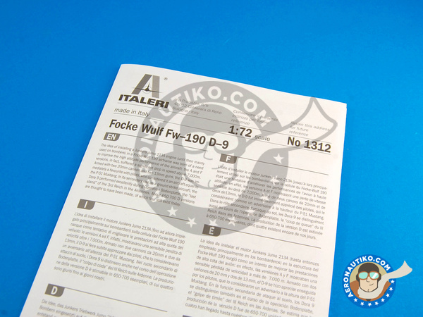 Image 5: Focke-Wulf Fw 190 Würger D-9 | Maqueta de avión en escala 1/72 fabricado por Italeri (ref. ITA1312)
