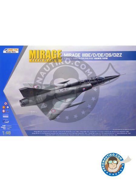 Mirage IIIBE/D/DE/DS/D2Z | Airplane kit in 1/48 scale manufactured by Kinetic Model Kits (ref. K48054) image