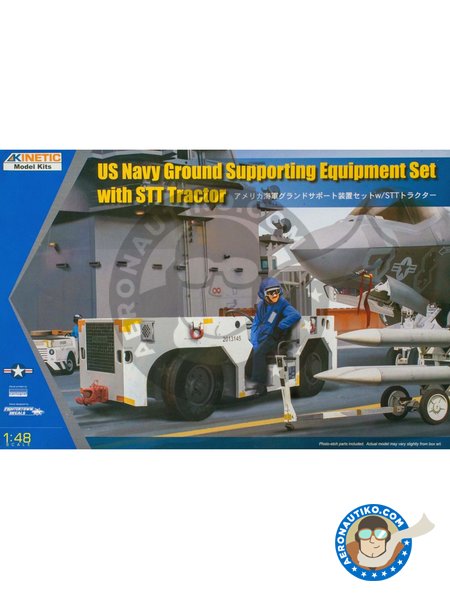 US Navy Ground Supporting Equipment Set with STT Tractor | Model kit in 1/48 scale manufactured by Kinetic Model Kits (ref. K48115) image