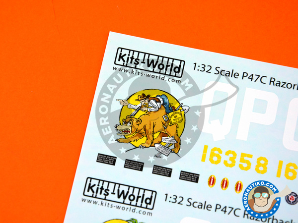 Image 1: Republic P-47 Thunderbolt C Razorback |  in 1/32 scale manufactured by Kits World (ref. KW132076)