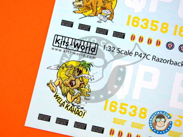 Image 2: Republic P-47 Thunderbolt C Razorback |  in 1/32 scale manufactured by Kits World (ref. KW132076)