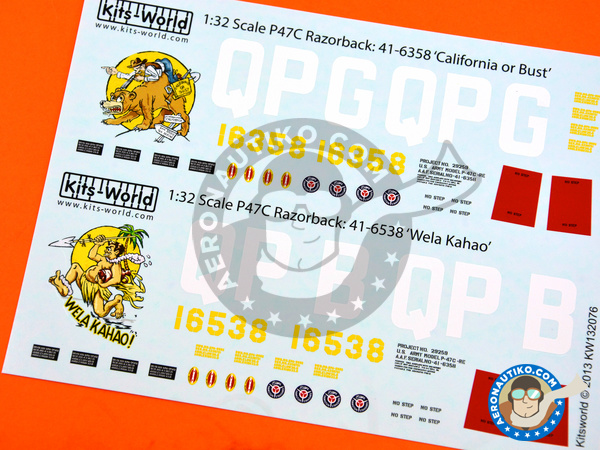 Image 3: Republic P-47 Thunderbolt C Razorback |  in 1/32 scale manufactured by Kits World (ref. KW132076)